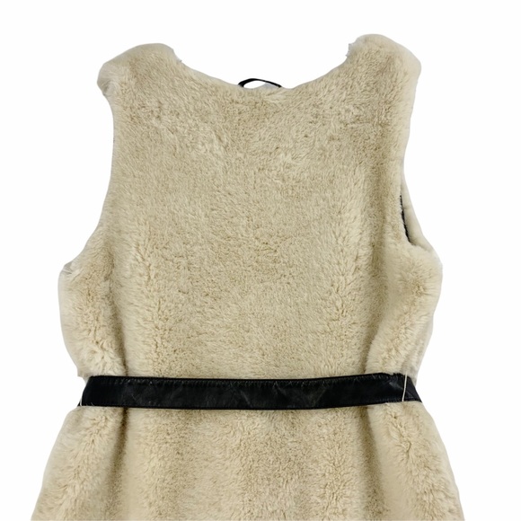 H&M Super Soft Faux Fur Tie Belt Waist Vest - Picture 9 of 14
